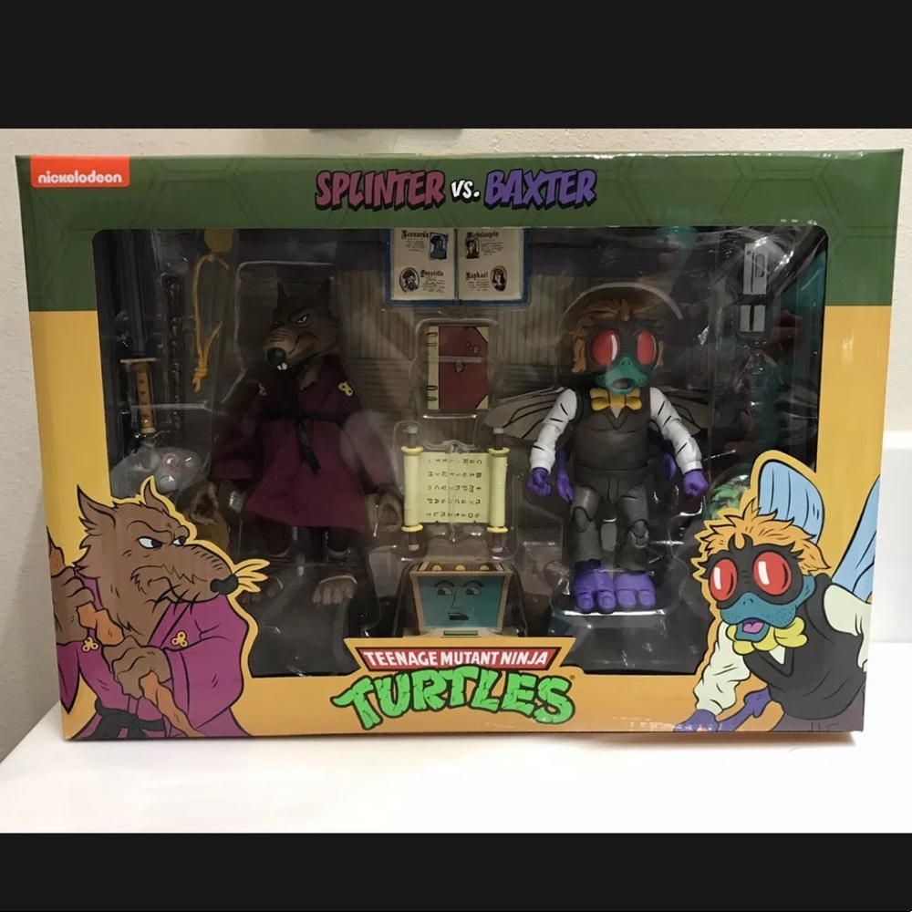 NECA Teenage Mutant Ninja Turtles - Splinter vs. Baxter Action Figures